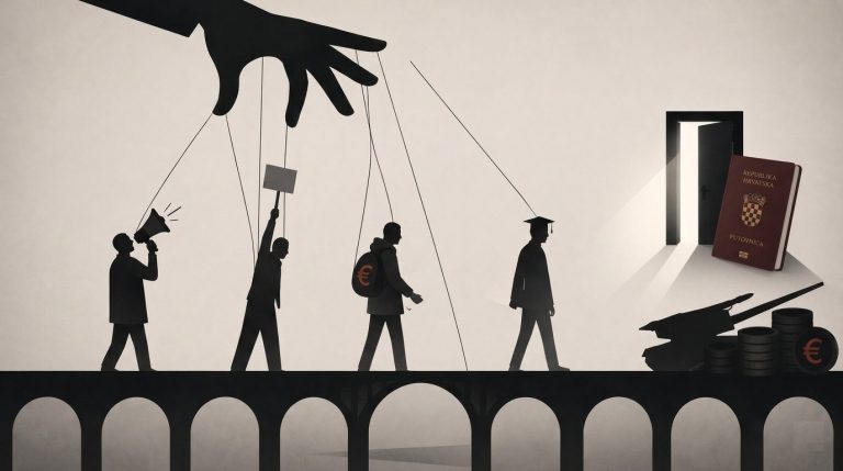 Илустрација противправног деловања Хрватске и покушаја шпијунирања и врбовања кадрова у региону уз давање хрватских пасоша