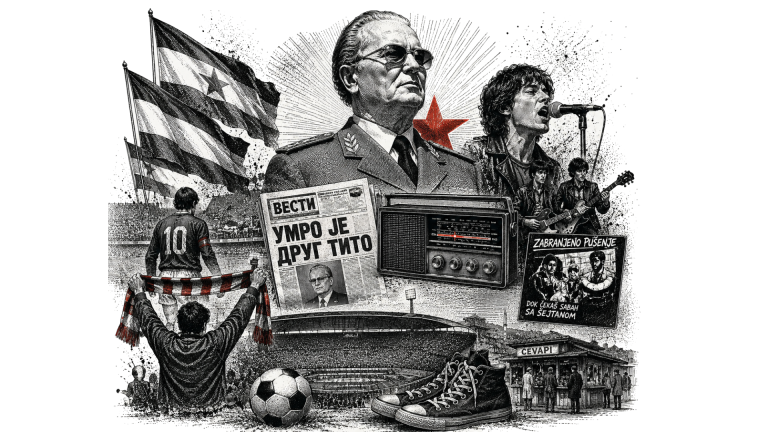 Илустрација Јосипа Броза Тита и некадашње Социјалистичке Федеративне Републике Југославије