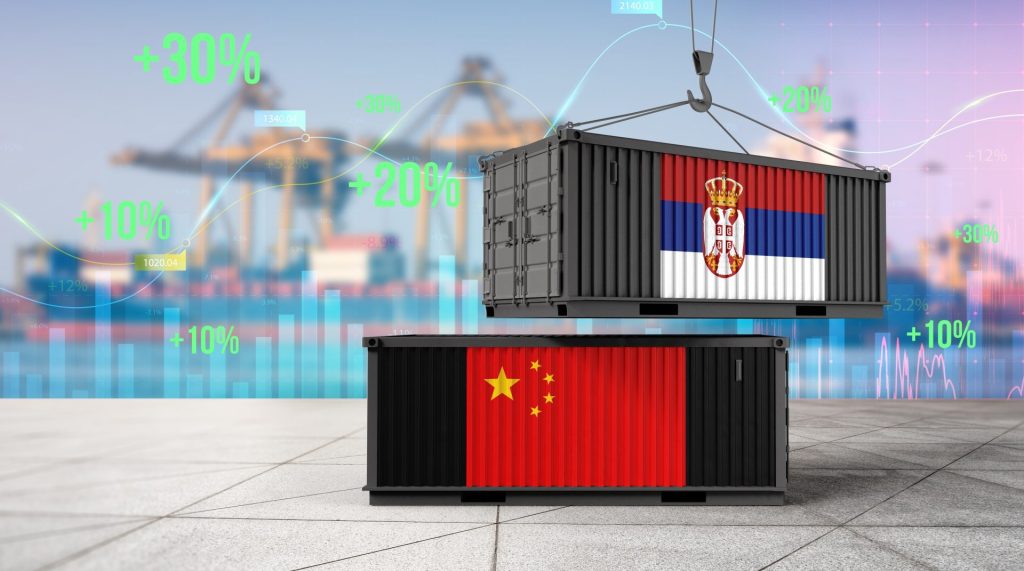 Илустрација трговинске размене Србије и Кине