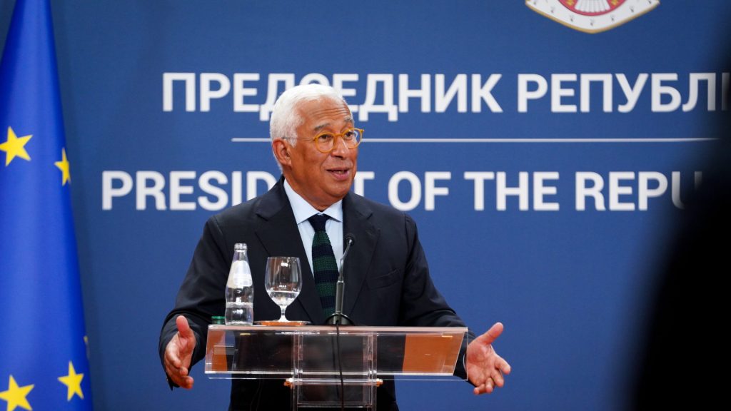 Антонио Кошта на конференцији за медије после разговора са председником Вучићем у Палати Србија