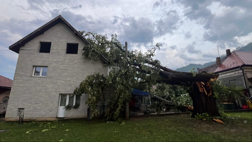 (ФОТО) Олуја погодила запад Србије: У Гучи дрво пало на кућу, код Нове Вароши блокиран пут