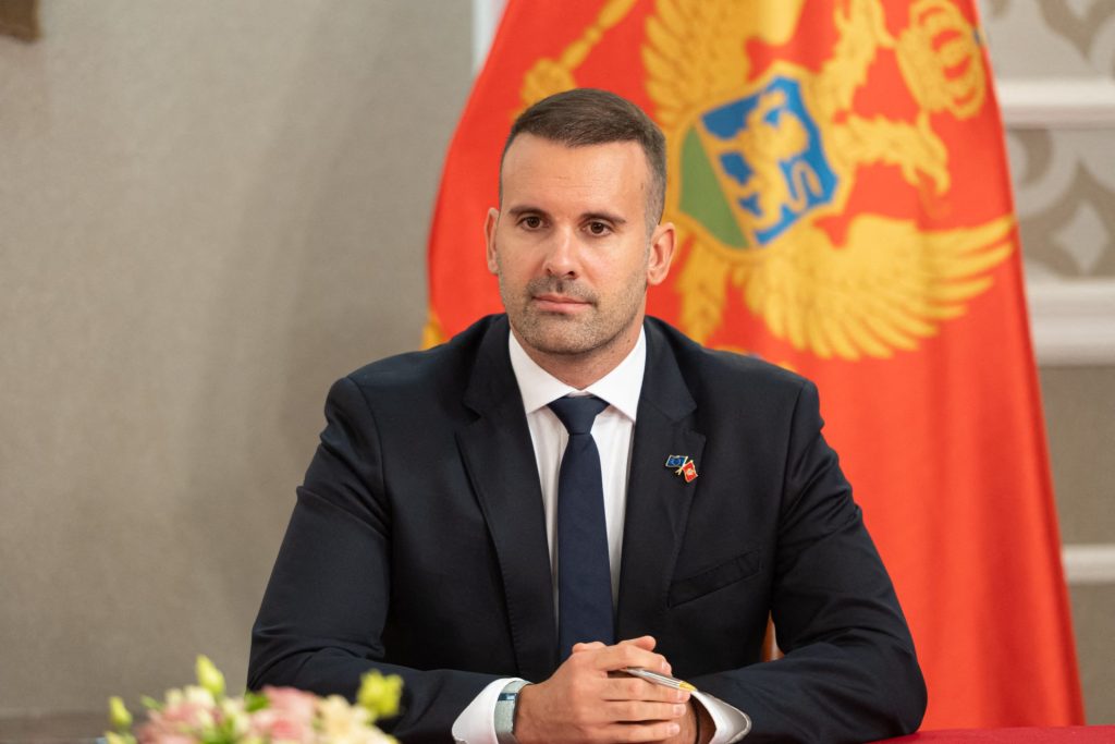 Премијер Црне Горе Милојко Спајић на конференцији за медије у Подгорици 12. августа 2025.